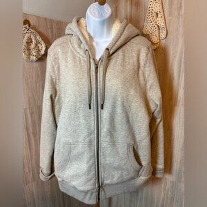 L.L. Bean Heathered Cream Fleece Jacket